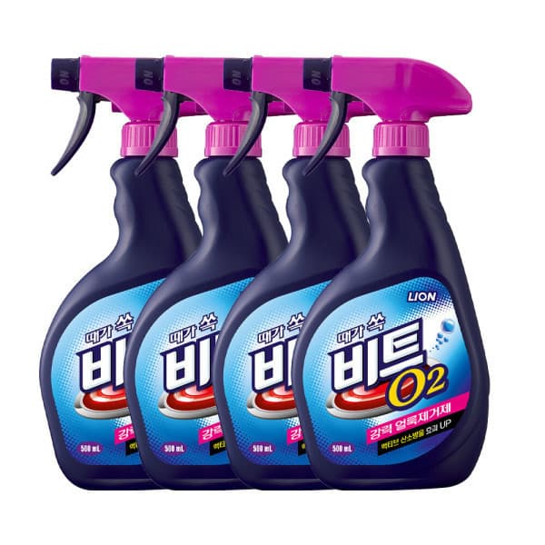 라이온코리아 비트 O2 강력 얼룩제거 스프레이 500ml 4개 - 최저가 28,150원
