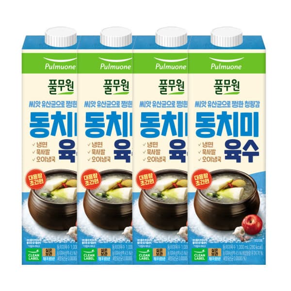 풀무원스타배송 풀무원 동치미육수 1kg x 4입