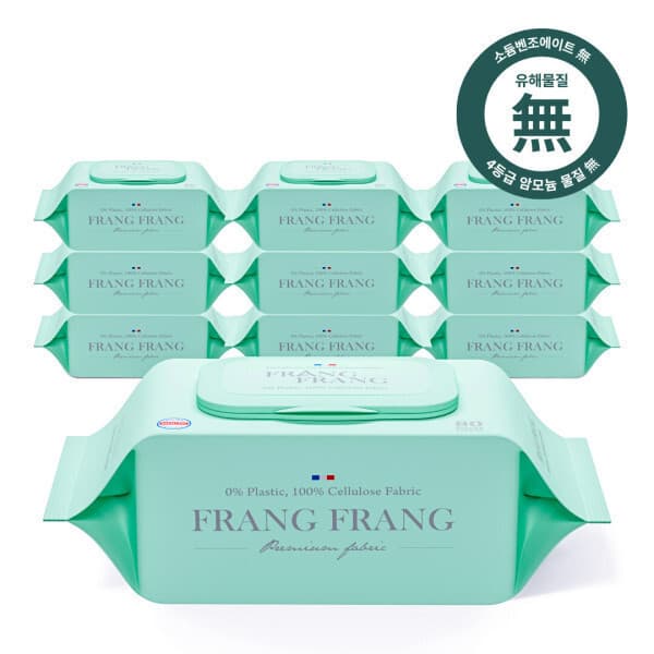 dermakorea 프랑프랑 비데 화장실용 물티슈 (무향) 80매입 10팩