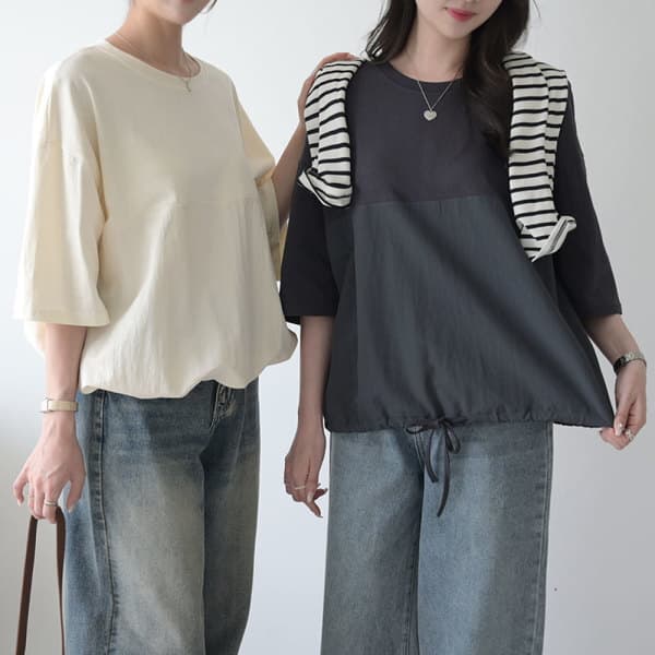 데일리앤 플래터 여성 오버핏 반팔 티셔츠