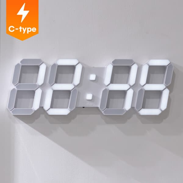 플랜에코 플라이토 하이브리드 유무선 C타입 LED 벽시계 38cm