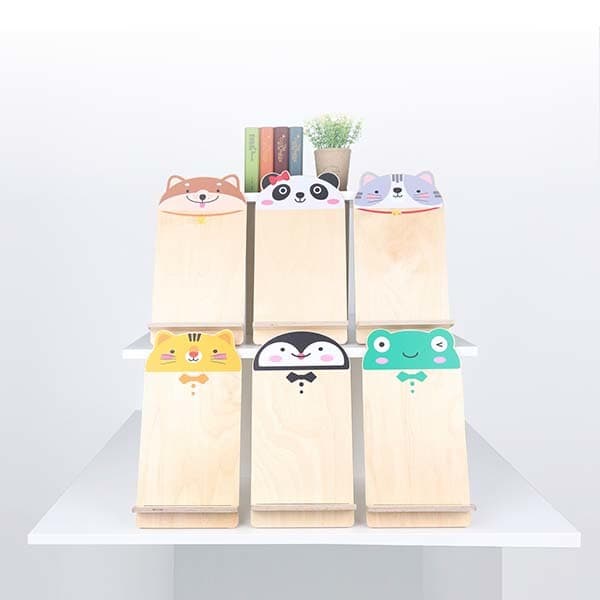 (주)포스비브테크 자작나무 컬러 동물 도서거치대