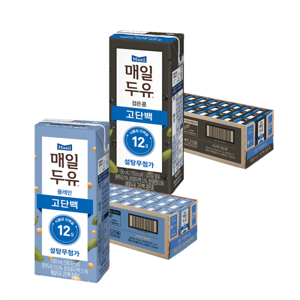 매일유업-스타배송 매일두유 고단백 190ML 24팩 + 검은콩 190ML 24팩