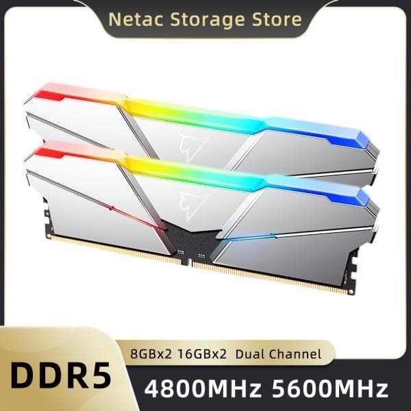 알디컴퍼니19 Netac 듀얼 채널 RGB DDR5 4800MHz 5600MHz 32GB 16GB x 2 메모리 - 최저가 183,330원