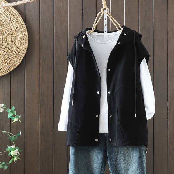 kokoebony 코코에보니오버핏후드베스트 M~2XL HE-14