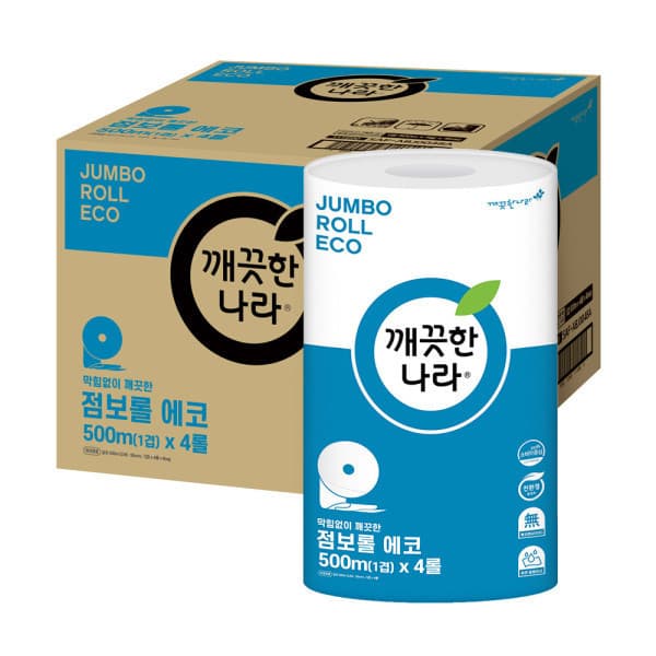 깨끗한나라본사직영 깨끗한나라 1겹 점보롤 에코 500m 4롤
