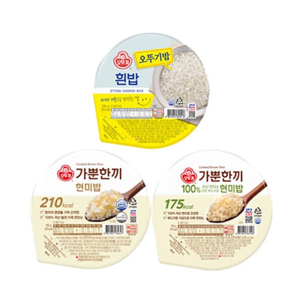 오뚜기mall 오뚜기 오뚜기밥 18개+18개 골라담기 (흰밥/가뿐한끼현미밥/식이섬유플러스밥)