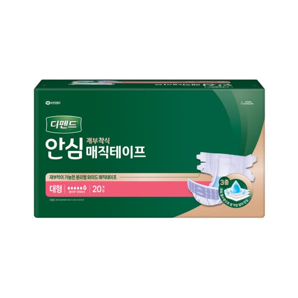 [아이원] 디펜드 안심 매직테이프 대형 성인기저귀 20PX1팩