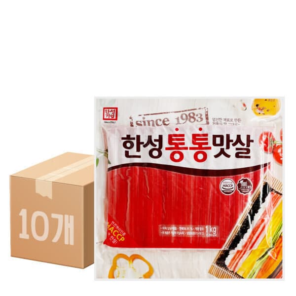 푸드뱅크주식회사 한성기업 통통맛살 1kg 10개