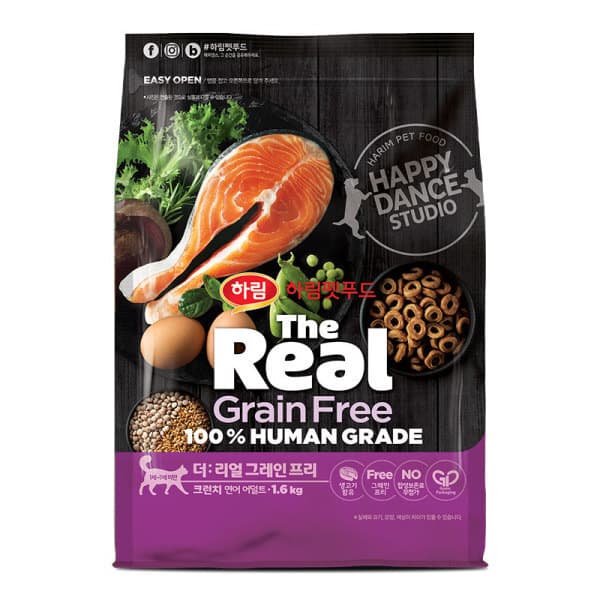 하림펫푸드 더리얼 캣 그레인프리 크런치 연어 어덜트 3.2kg