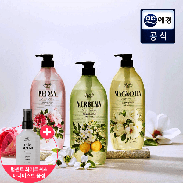 애경본사직영몰 샤워메이트 플라워부케 바디워시 900ml x 3개 + 바디미스트