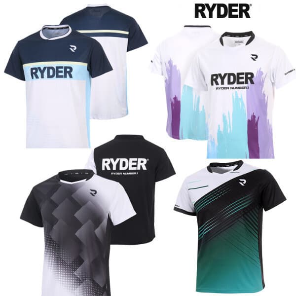 브랜드멀티_ 라이더 배드민턴 반팔 티셔츠 네이비 화이트 블랙 그린 RYDER-073 - 최저가 25,000원