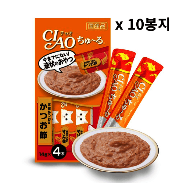 싸다구펫몰 이나바 챠오츄르 SC-75 가다랑어+가다랑어포 4p x 10봉지 - 최저가 22,900원