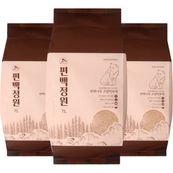 dogidogi 편백정원 모래 7LX3개 국내산 편백나무 고양이모래 - 최저가 52,000원