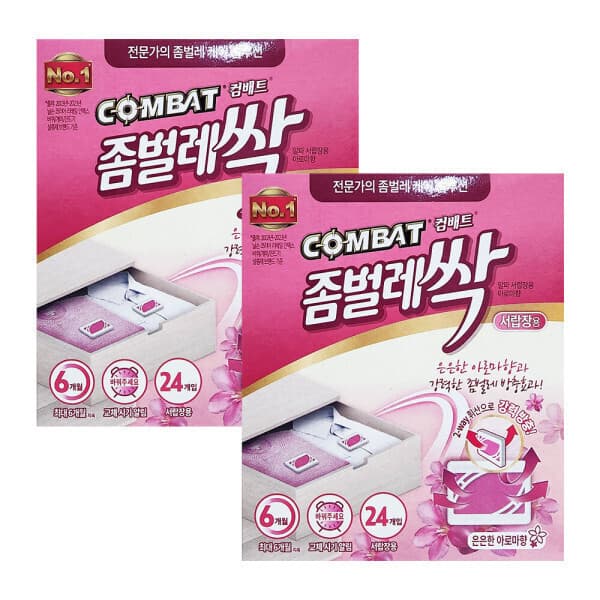 맘마트 컴배트 좀벌레싹 서랍장용 24입 x2개 아로마향