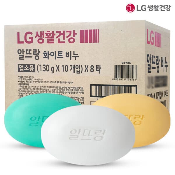 베이비또 세수비누 드봉 알뜨랑 비누 화이트 옐로우 그린 130g 80개