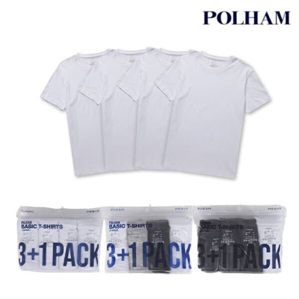 롯데백화점1관 공용 3+1팩 반팔 티셔츠 PHF5TR3100 - 최저가 16,120원