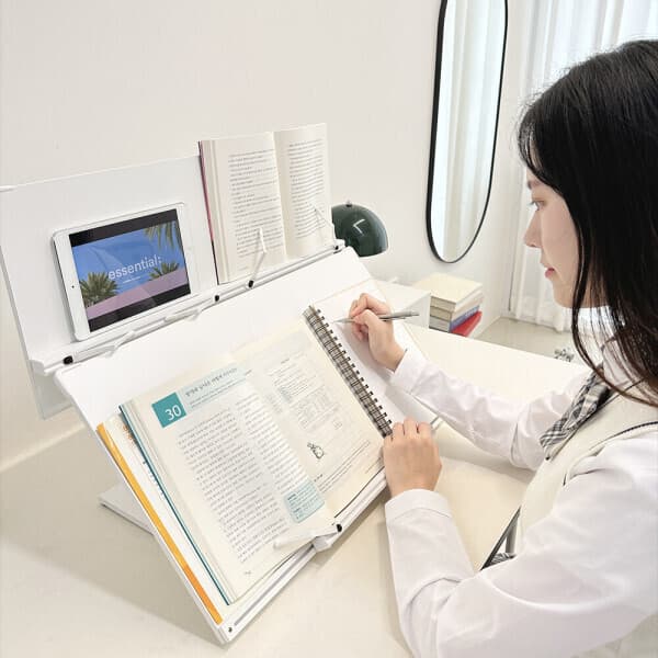 메르마 메르마 2단 화이트 각도조절 원목 독서대 책받침대 - 최저가 43,800원