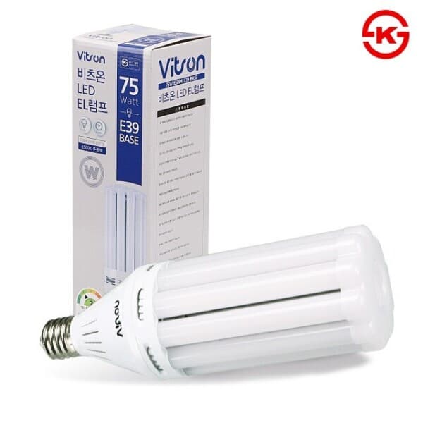 공간엘이디 비츠온 LED 콘램프 불투명 75W E39 콘벌브 보안등 가로등 전구