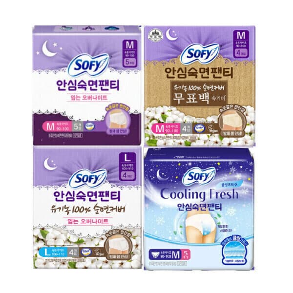 민들레기저귀 쏘피 바디피트 안심숙면팬티 5P 3팩 + 라이너 20P 유기농 무표백 M/L/XL