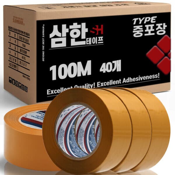 삼한테이프 삼한 박스테이프 100m 황색 40개