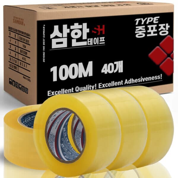 삼한테이프 삼한 박스테이프 투명 100m 40개