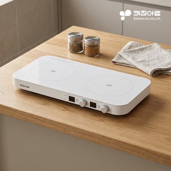 신세계몰 키친아트 세라믹글라스 2구 IH 인덕션 KI-2800FS 화이트