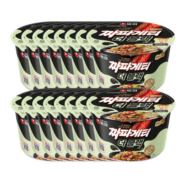농심-스타배송 농심 짜파게티 더블랙 사발 90g X 16개