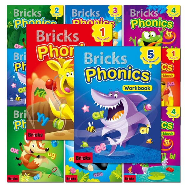 제이북스 Bricks Phonics 브릭스 파닉스 교재+워크북 전권 세트 전10권 Lv.1~5