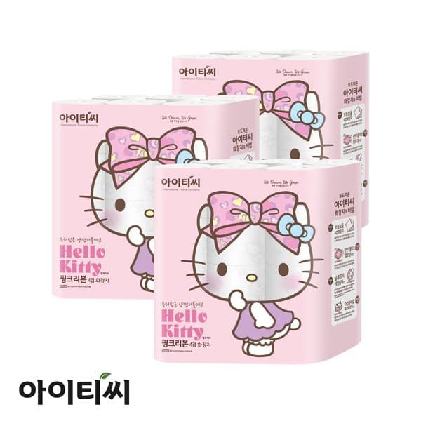 신세계몰 M 헬로키티 4겹 핑크리본 화장지 20m 24롤X3팩 - 최저가 33,200원