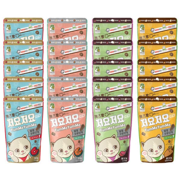 사파리펫 캐츠랑 저요저요 1박스(150g x 20개) 참치 연어 닭고기 양고기 고양이스낵
