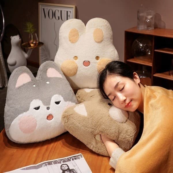 에이드비 동물 핸드워머 쿠션담요 무릎 허리 낮잠 베개