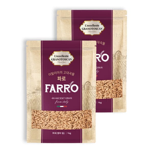 주식회사삼원농산 삼원농산 이탈리아산 파로 (FARRO) 엠머밀 3kg (1kg/3개)