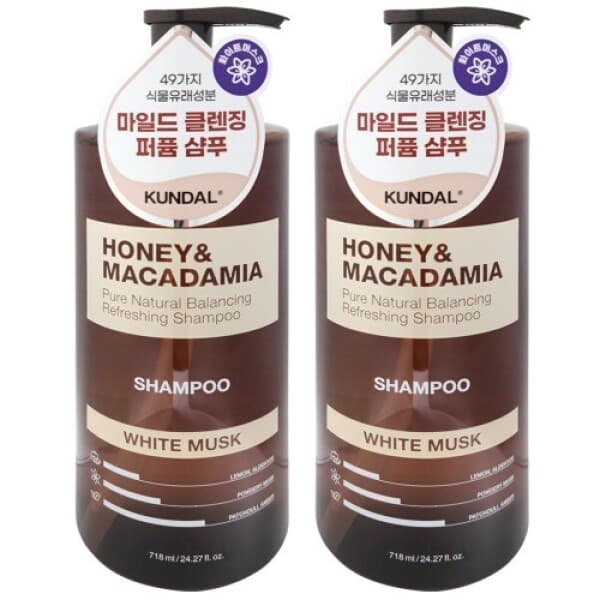 고투베이직 쿤달 허니 앤 마카다미아 네이처 샴푸 화이트머스크 718ml 2개