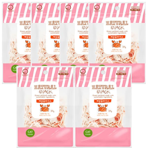 미스터펫스토어 네츄럴스낵 고양이간식 게살슬라이스 30g x 6개 - 최저가 24,130원