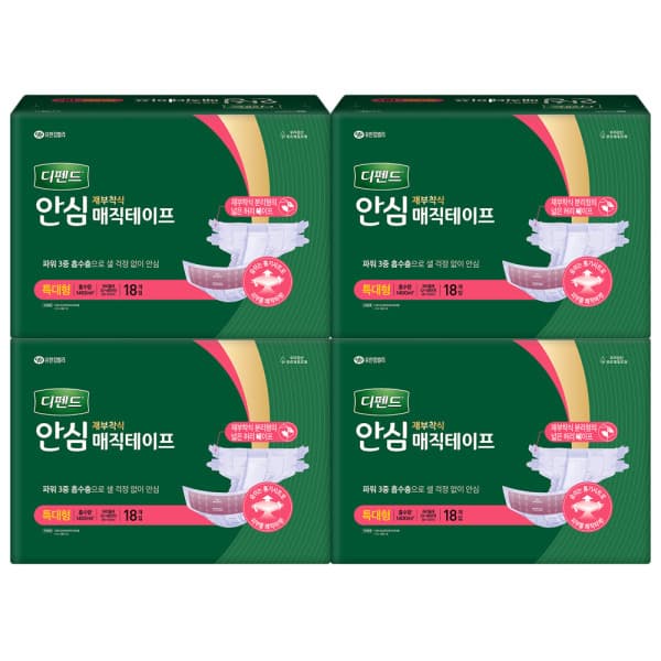 fashionplus 디펜드 안심 매직테이프 특대형 18PX4팩