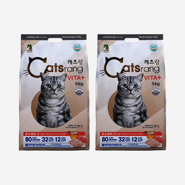 다정한상점 캐츠랑 고양이 사료 5kg 2개 전연령 비타플러스 - 최저가 31,990원