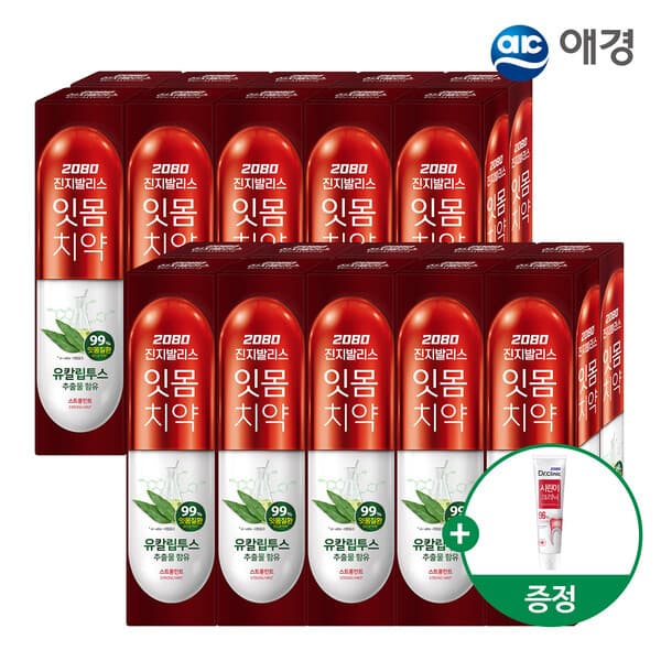 KT알파쇼핑_온라인몰 2080 진지발리스 유칼립투스 치약 150g 10개입 X 2개+치약 50g 증정 - 최저가 21,280원