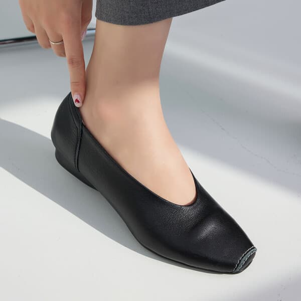 JSHOE제이슈 제이슈 수제화 천연소가죽 엘란 스퀘어토 단화 2.5cm - 최저가 71,800원