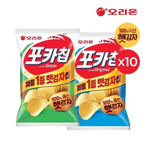 W쇼핑TV홈쇼핑 오리온 햇감자 포카칩 어니언(66g)x10+오리지널x10