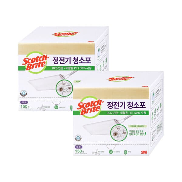 너만아는잡화점 3M 정전기 청소포 대형 150매 x 2개