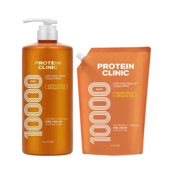 LG생활건강-스타배송 엘라스틴 프로틴클리닉 고영양 샴푸 1000ml + 리필 900ml
