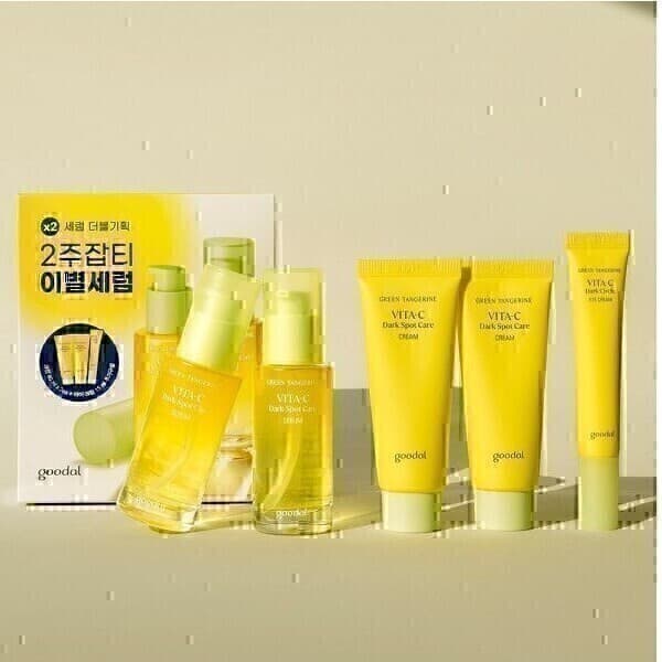 라인드라이브몰 구달 청귤 비타C 잡티케어 세럼 더블 시너지 세트 (세럼 30ml×2+크림 40ml×2+아이크림 15ml)