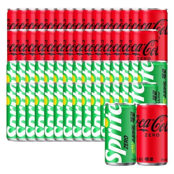 코카콜라-스타배송 코카콜라 제로+스프라이트 제로 190ml 60캔