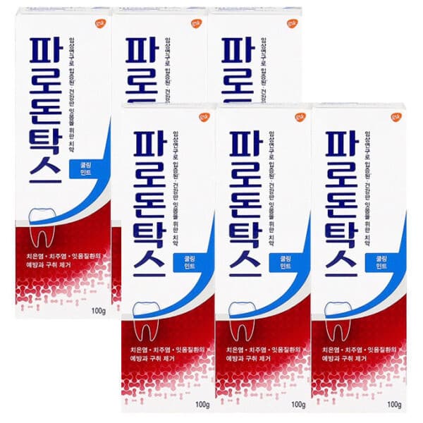 okidokey 파로돈탁스 데일리 후로라이드 쿨링 민트 치약 100gx6개
