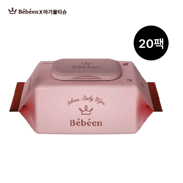 에버글로벌 70매X20팩 베베앙 로즈골드 엠보싱 아기물티슈 - 최저가 34,650원