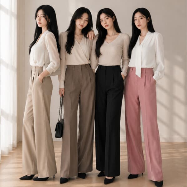 인디진 인디진 여성 와이드핏 슬랙스 면바지 SL-7 4컬러 4사이즈