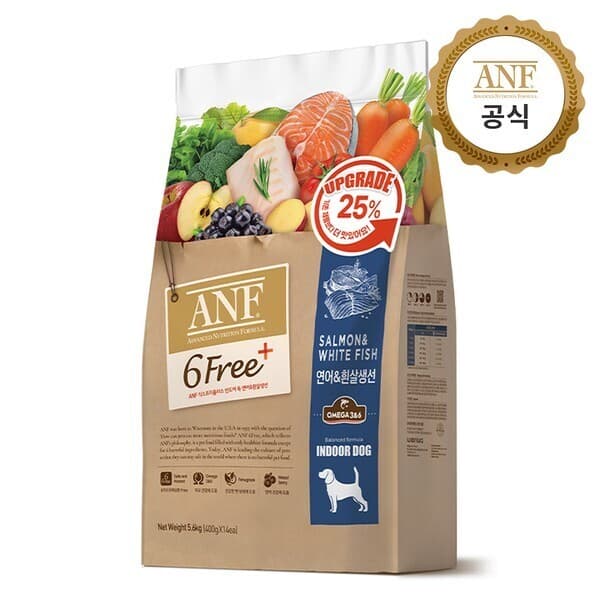 CJ온스타일 ANF 식스프리플러스 인도어 독 연어흰살생선 5.6kg - 최저가 58,900원