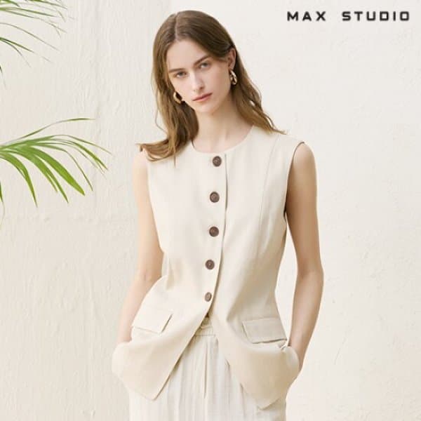 GS_MY_SHOP 막스스튜디오 프렌치 린넨 블렌드 베스트