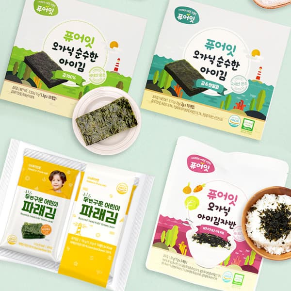 순수한아기과자퓨어잇 퓨어잇 유기농 아기김 김자반 3팩+3팩 - 최저가 22,400원